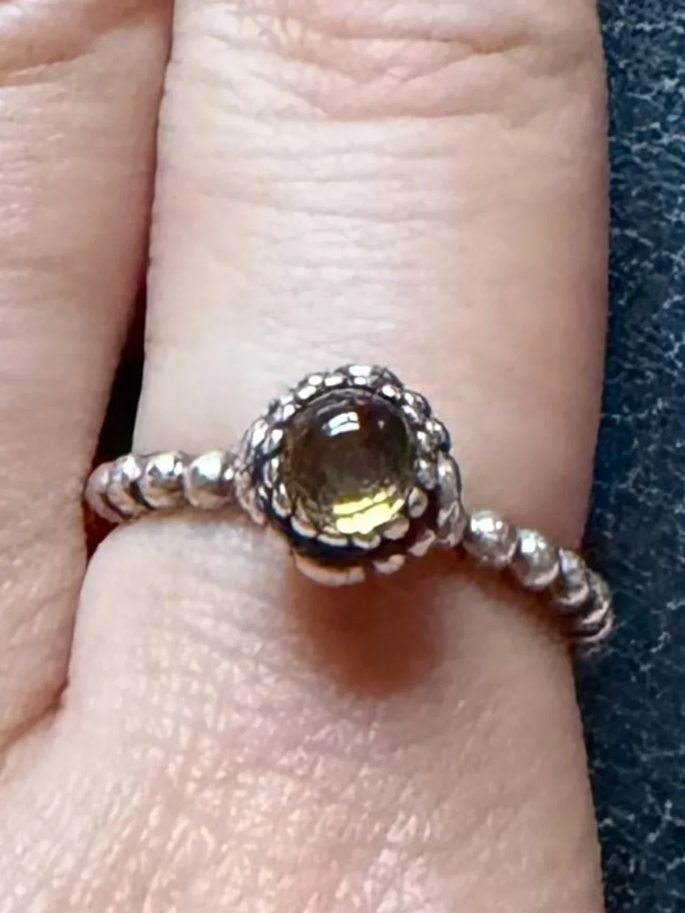 Retired Pandora Sterling Silver Gemstone Stacking Rings Set of 3 Size 6